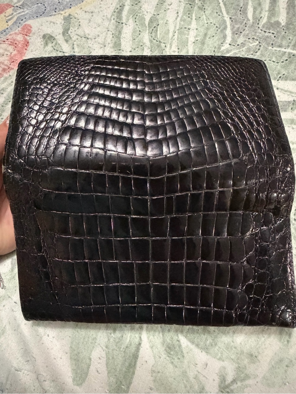 Genuine crocodile skin Black Leather Wallet - Picture 3 of 7